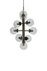 Lampa wisząca Chavello 9-punktowa kula metalowa brązowa do salonu i jadalni