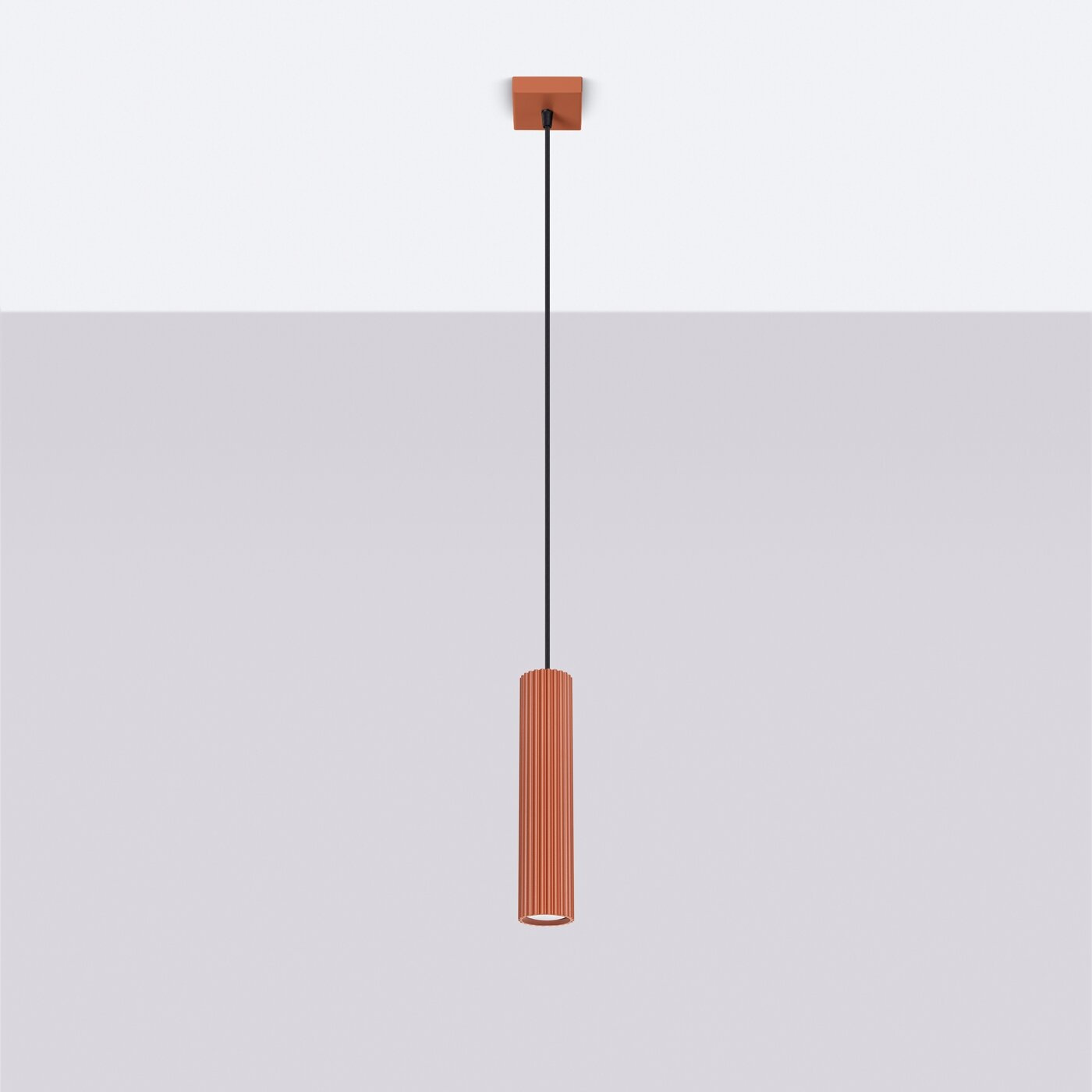 Lampa wisząca KARBON 1 ochra czerwona