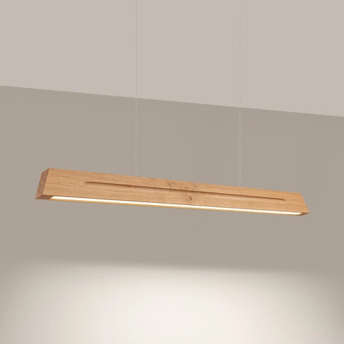 Lampa wisząca LED SKOG 120 drewniana do jadalni nad stół nowoczesna skandynawska