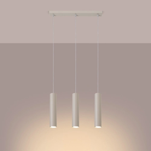 Lampa wisząca loftowa Lagos 3L beżowa regulowana do salonu i nad stół metalowa