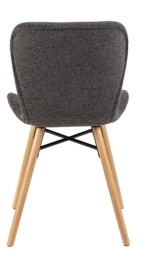 Krzesło tapicerowane Batilda Actona antracytowe do jadalni skandynawskie z dębowymi nogami