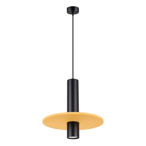 Lampa wisząca PELTA 1 nowoczesna czarna żółta do salonu kuchni nad stół 30 cm