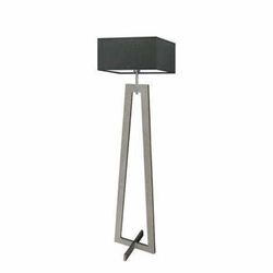 Lampa stojąca do salonu Jawa Lysne nowoczesna drewniana z grafitowym abażurem 138 cm