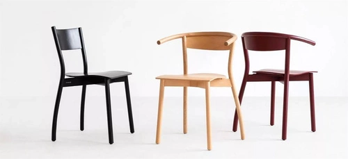 Krzesło drewniane do jadalni Fala Fameg nowoczesne bukowe personalizowane z profilowanym oparciem