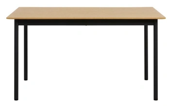 Stół do jadalni Pensacola 140x85 cm dąb z czarnymi nogami nowoczesny