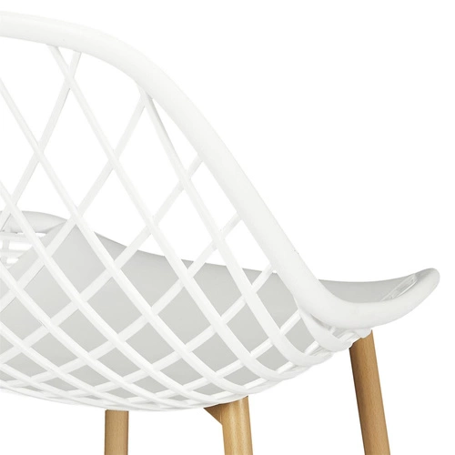 Krzesło do jadalni Malaga Intesi białe z tworzywa sztucznego boho łatwe czyszczenie