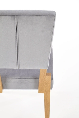 Krzesło tapicerowane Adrien szare welurowe do jadalni i salonu na drewnianych nogach