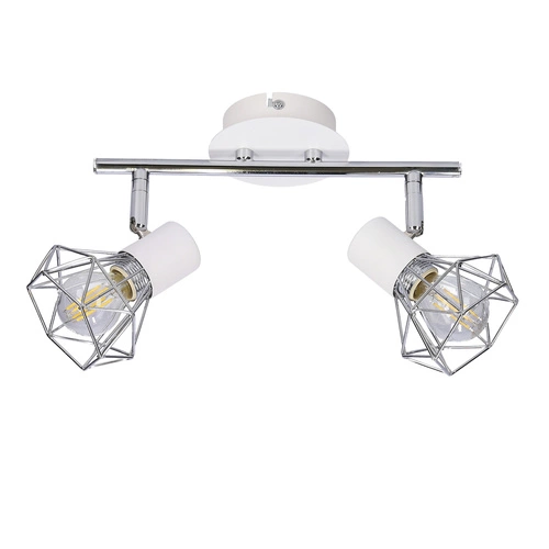 Lampa sufitowa Verve listwa 2x40W E14  biały abażur chrom