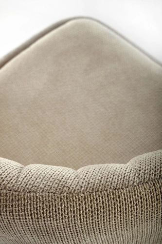 Krzesło tapicerowane Odile beżowe do jadalni i salonu nowoczesne na czarnych nogach Intesi