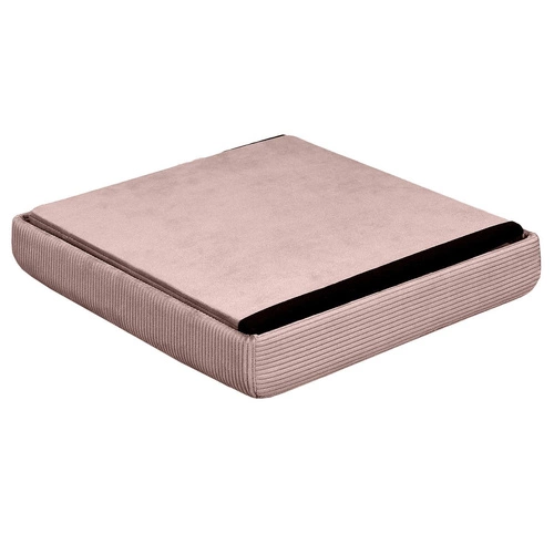 Pufa welurowa ze schowkiem Intesi Vels różowa glamour do salonu 38x38 cm składana