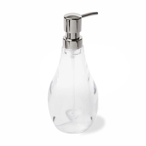 Dozownik do mydła Droplet Umbra transparentny nowoczesny akrylowy do łazienki