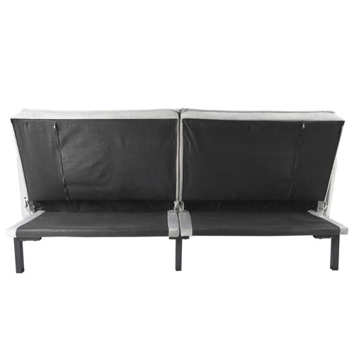 Sofa rozkładana Lurif szara z funkcją spania do salonu, nowoczesna, kompaktowa, na wysokich nogach Intesi