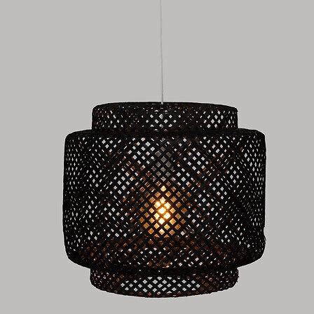 Lampa wisząca Liby czarna bambusowa boho do salonu i jadalni Atmosphera 40 cm