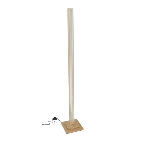 Lampa stojąca do salonu Alset nowoczesna LED drewniana bukowa naturalna do czytania 121 cm