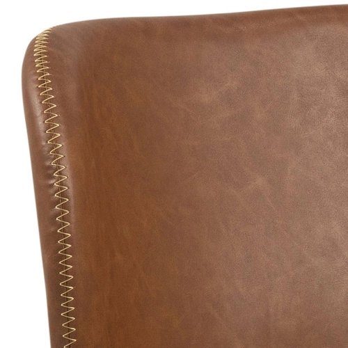 Krzesło tapicerowane Batilda ekoskóra brązowa na czarnych nogach do jadalni nowoczesne Actona