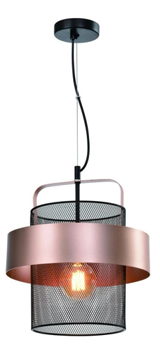 Lampa wisząca Fiba czarny 1x40W E27  klosz miedziano czarny