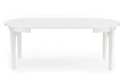 Stół okrągły rozkładany Baros 100–200 cm biały nowoczesny do jadalni i salonu Intesi