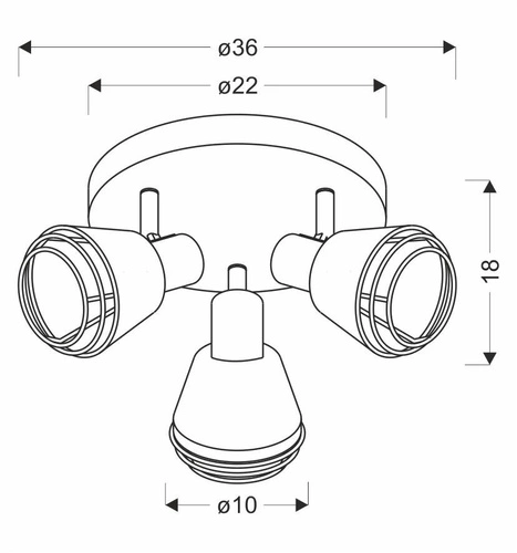 Plafon sufitowy Neria czarny metalowy z miedzianym kloszem do salonu nowoczesny 36 cm
