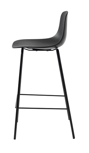 Hoker Whitby czarny nowoczesny z oparciem do kuchni i wyspy 67 cm metalowy