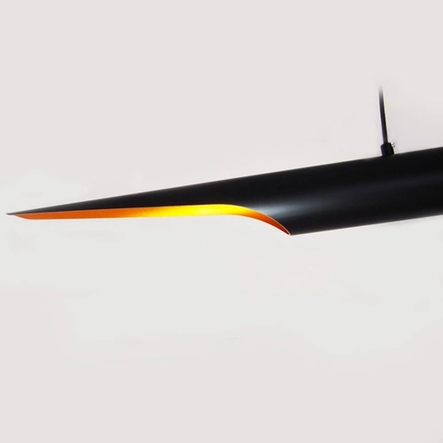 Nowoczesna lampa wisząca BLACK TUBE czarno złota 100 cm do salonu i nad stół