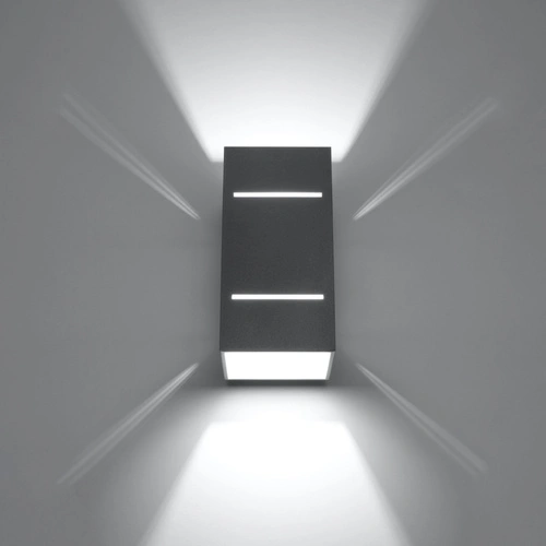 Nowoczesny kinkiet ścienny Blocco szary aluminiowy do sypialni i salonu Sollux Lighting