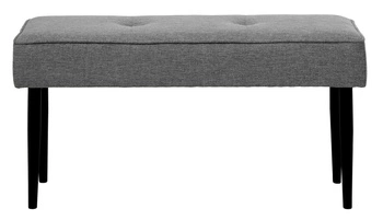 Ławka tapicerowana Alize 100 cm szara nowoczesna do przedpokoju na czarnych nogach