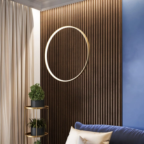 Lampa wisząca RIO 55 złota LED nowoczesna do salonu i jadalni aluminium 55 cm