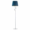 Lampa stojąca do salonu FOGO GOLD niebieska welurowa nowoczesna glamour z abażurem Lysne