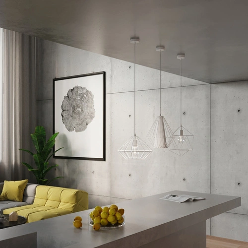 Lampa wisząca UMBERTO biała nowoczesna metalowa do salonu kuchni lub nad stół 32 cm