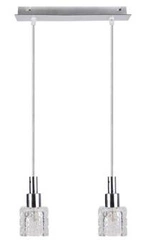 Lampa wisząca Rubik 2x40 G9  chrom+kryształ