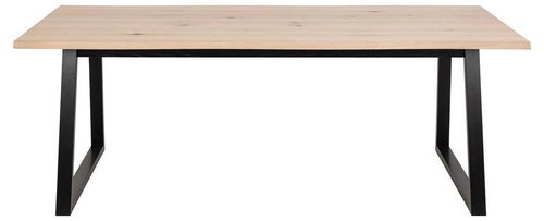 Stół do jadalni Malika 220x100 cm nowoczesny dąb bielony z czarnymi nogami Actona