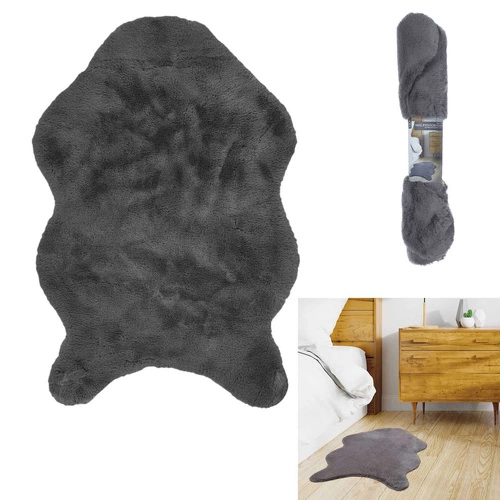 Dywan shaggy Cuso szary 60x90 miękki do sypialni i salonu skandynawski Intesi