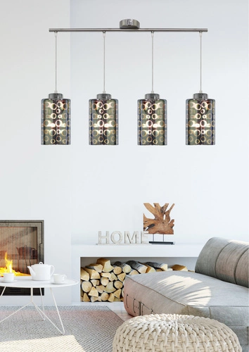 Lampa wisząca Nocturno chrom 4-punktowa regulowana do salonu, kuchni lub nad stół