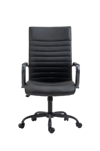 Fotel biurowy ergonomiczny Sorpreso czarny skórzany obrotowy z podłokietnikami TILT do biura