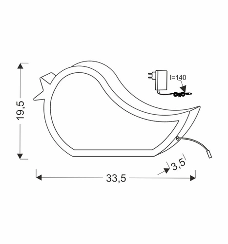 Lampa wisząca Bird 12W LED 3000K iq kids  niebieski