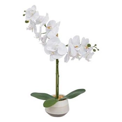 Sztuczna orchidea Clera jak żywa w nowoczesnej ceramicznej doniczce do salonu 52 cm Atmosphera