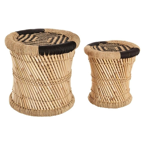 Zestaw 2 stolików Corde naturalne/czarne