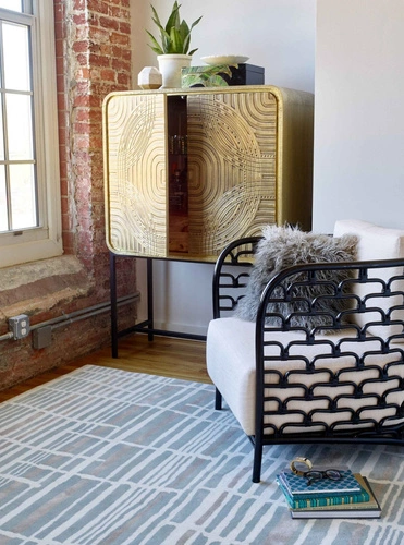 Dywan nowoczesny Tortoiseshell Stripe 250x350 cm do salonu i sypialni, wełniany, łatwy w czyszczeniu