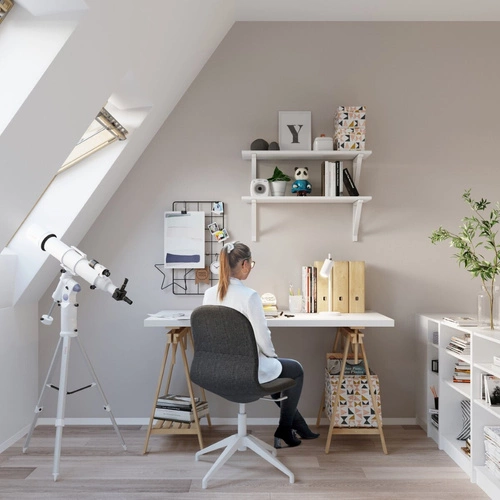 Lampka biurkowa RING biała nowoczesna z regulacją kąta do biura i sypialni metalowa SOLLUX