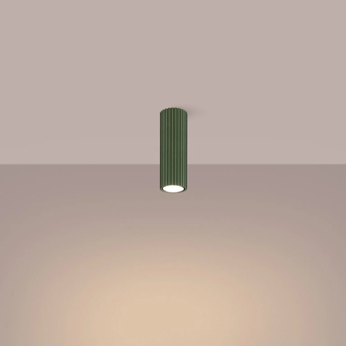 Plafon sufitowy KARBON 20 zielony oliwkowy nowoczesny do salonu i sypialni aluminium