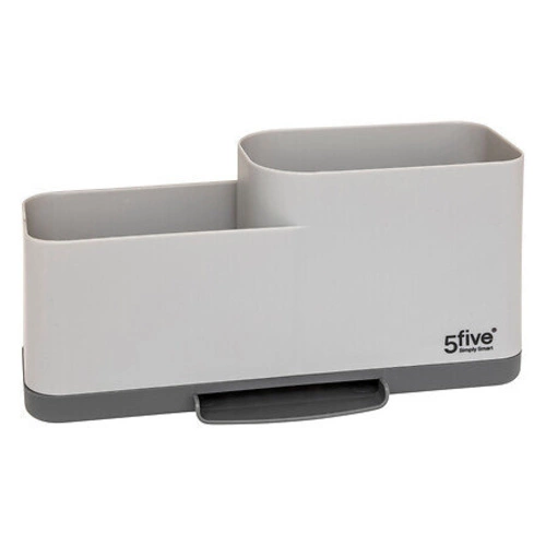 Dozownik na mydło z organizerem NEO2 szary 5five simply smart do łazienki nowoczesny