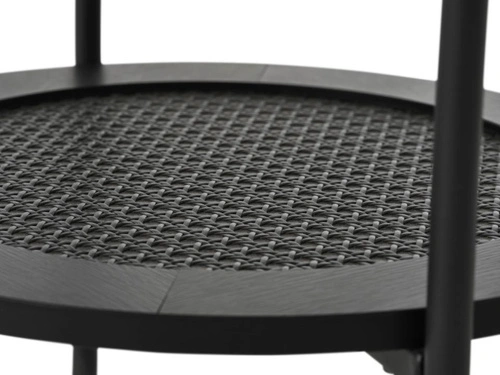 Stolik pomocniczy Pensacola okrągły 50 cm czarny dąb do salonu