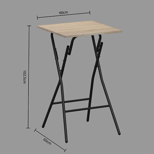 Stół barowy składany 2-osobowy industrialny 60x60 cm do kuchni naturalny blat 5five