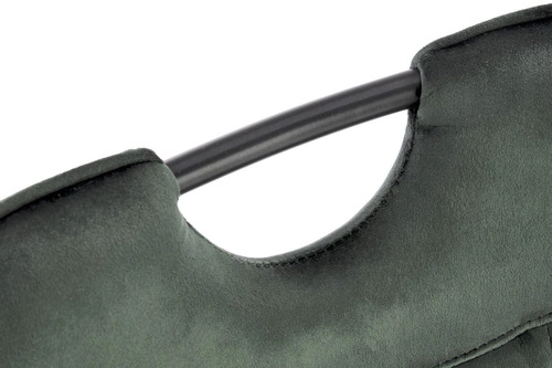 Krzesło do jadalni Vivia Intesi zielone tapicerowane welurowe nowoczesne na czarnych nogach