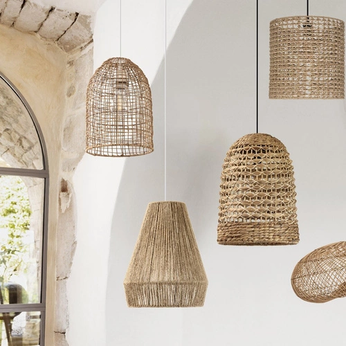 Lampa wisząca Palm naturalna boho z juty do salonu i jadalni Atmosphera 34 cm