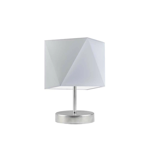 Lampka PASADENA abażur jasny szary stelaż stal szczotkowana 