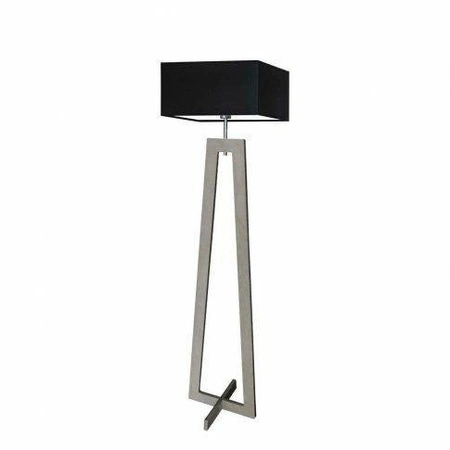 Lampa podłogowa JAWA abażur czarny stelaż popielaty