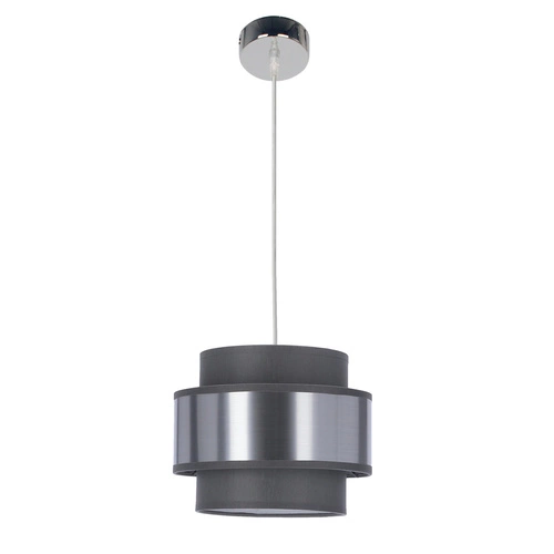 Lampa wisząca Hare chromowy 1x60W E27  abażur szary+srebrny