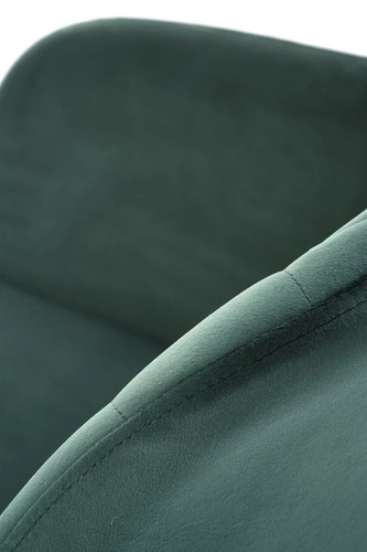 Krzesło obrotowe Cretas Velvet ciemnozielone tapicerowane z podłokietnikami do jadalni Intesi