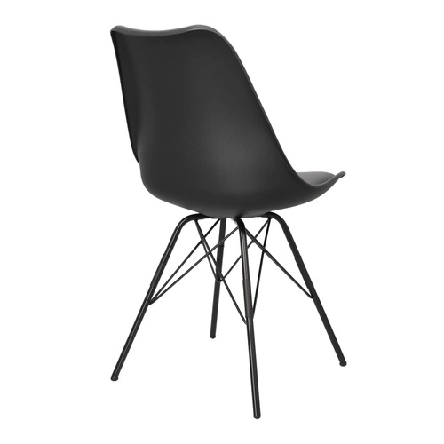 Krzesło do jadalni Eris PP Actona czarne nowoczesne z tworzywa i ekoskóry łatwe czyszczenie